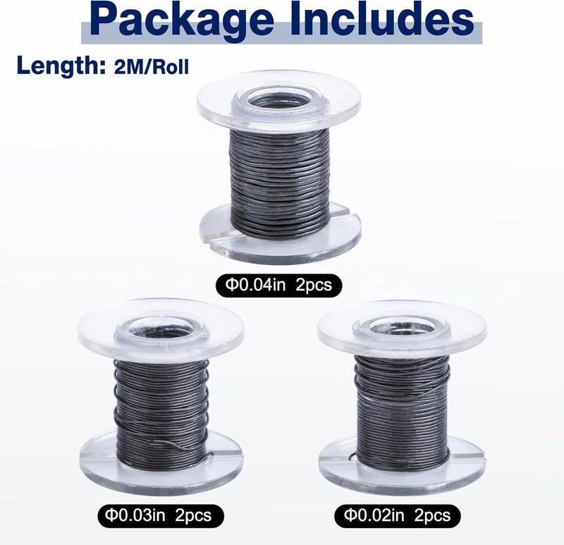 Goture Fly Tying Lead Wire,0.02”/0.03”/0.04" Fly Tying Wire Fly Tying Materials Soft Lead Wire Weight Thread Streamer Weight Line Fly Tying Equipment - Image 3
